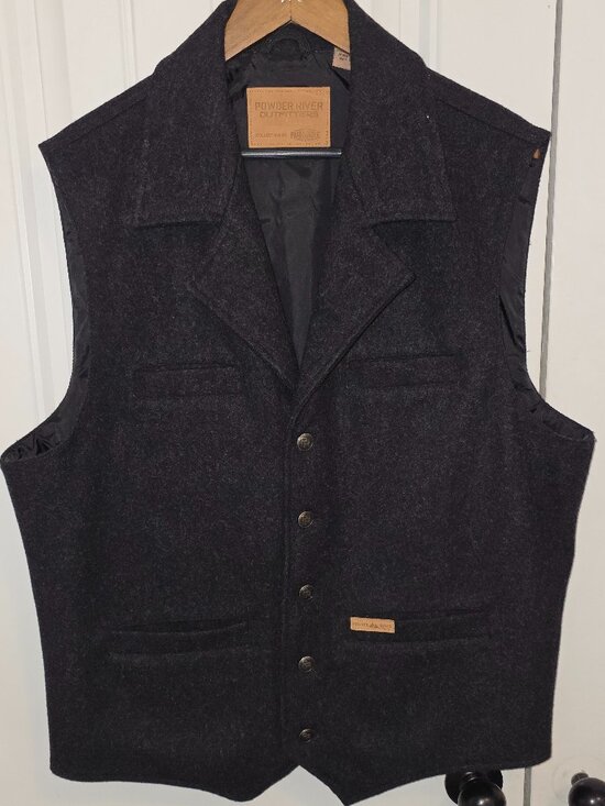 Powder River Outfitters Other - Powder River Outfitters Charcoal Gray Wool Vest - Men's Size L